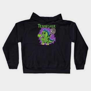 Tennisaur - Dinosaur Playing Tennis Kids Hoodie